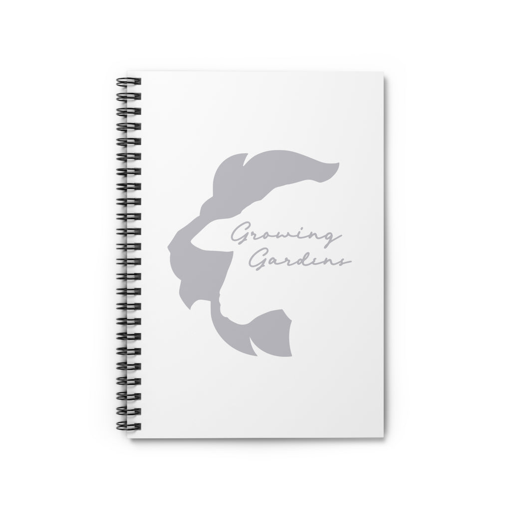 White Spiral Notebook with Grey LL Design