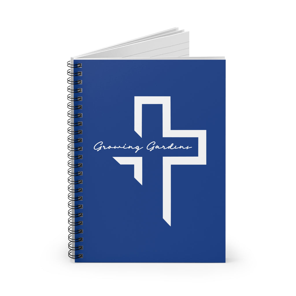 GG Cross Spiral Notebook – White on Dark Blue