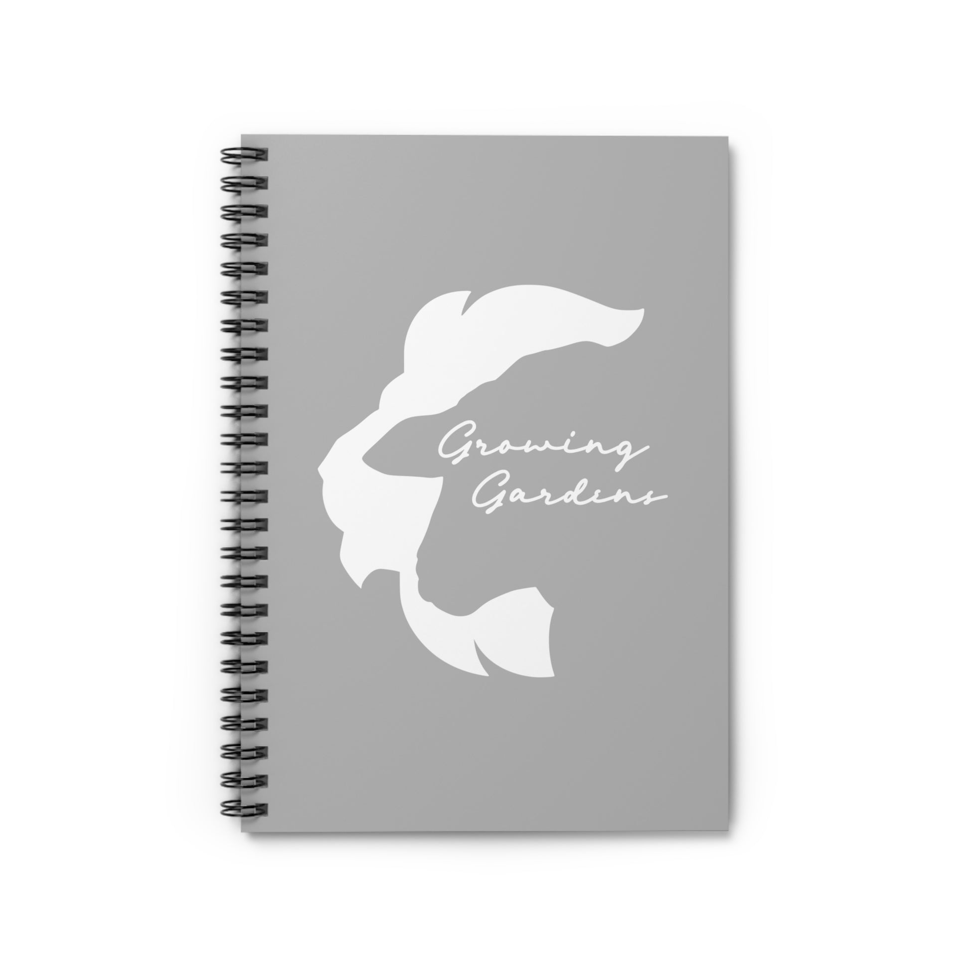LL Design Spiral Notebook – White on Light Gray
