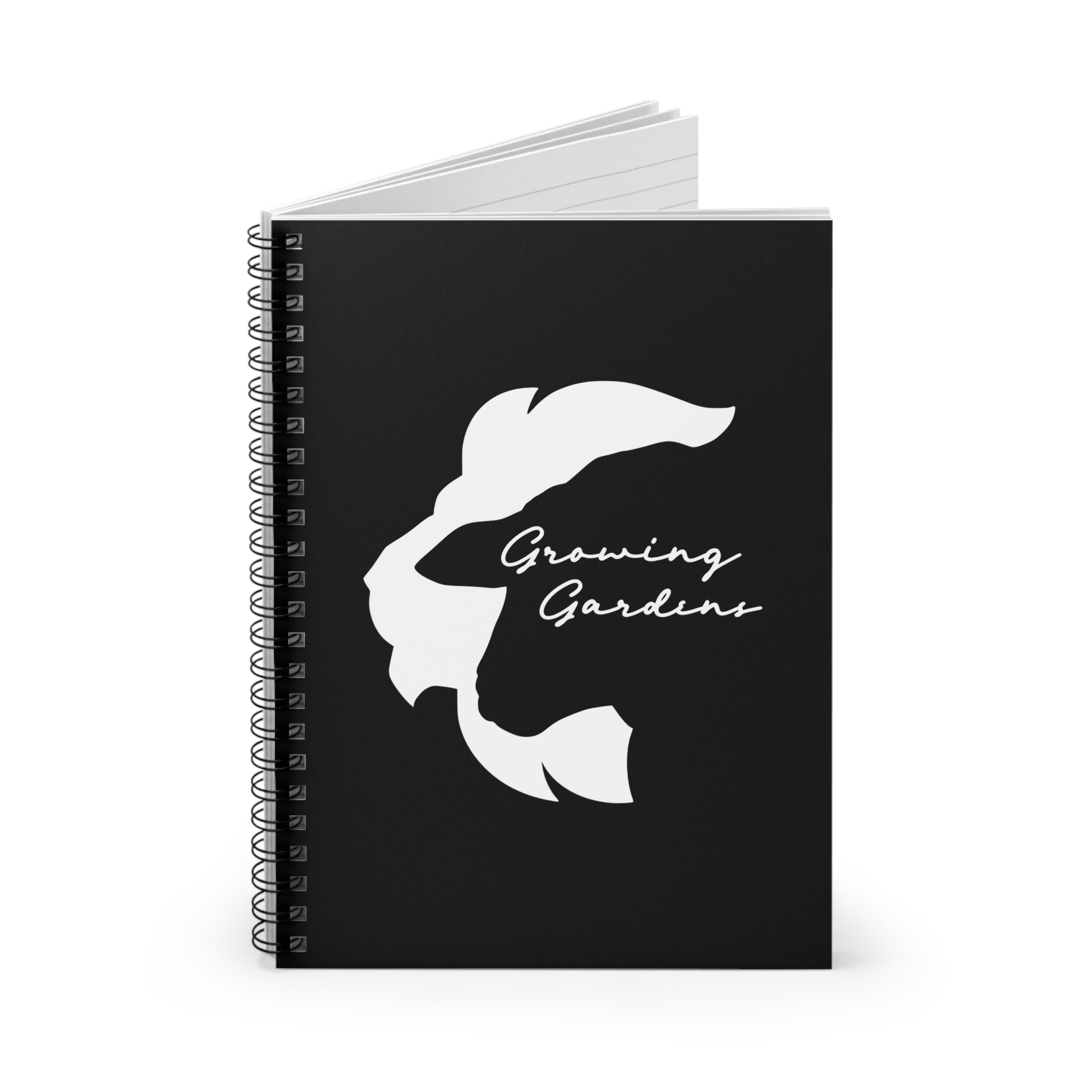 LL Design Spiral Notebook – White on Black