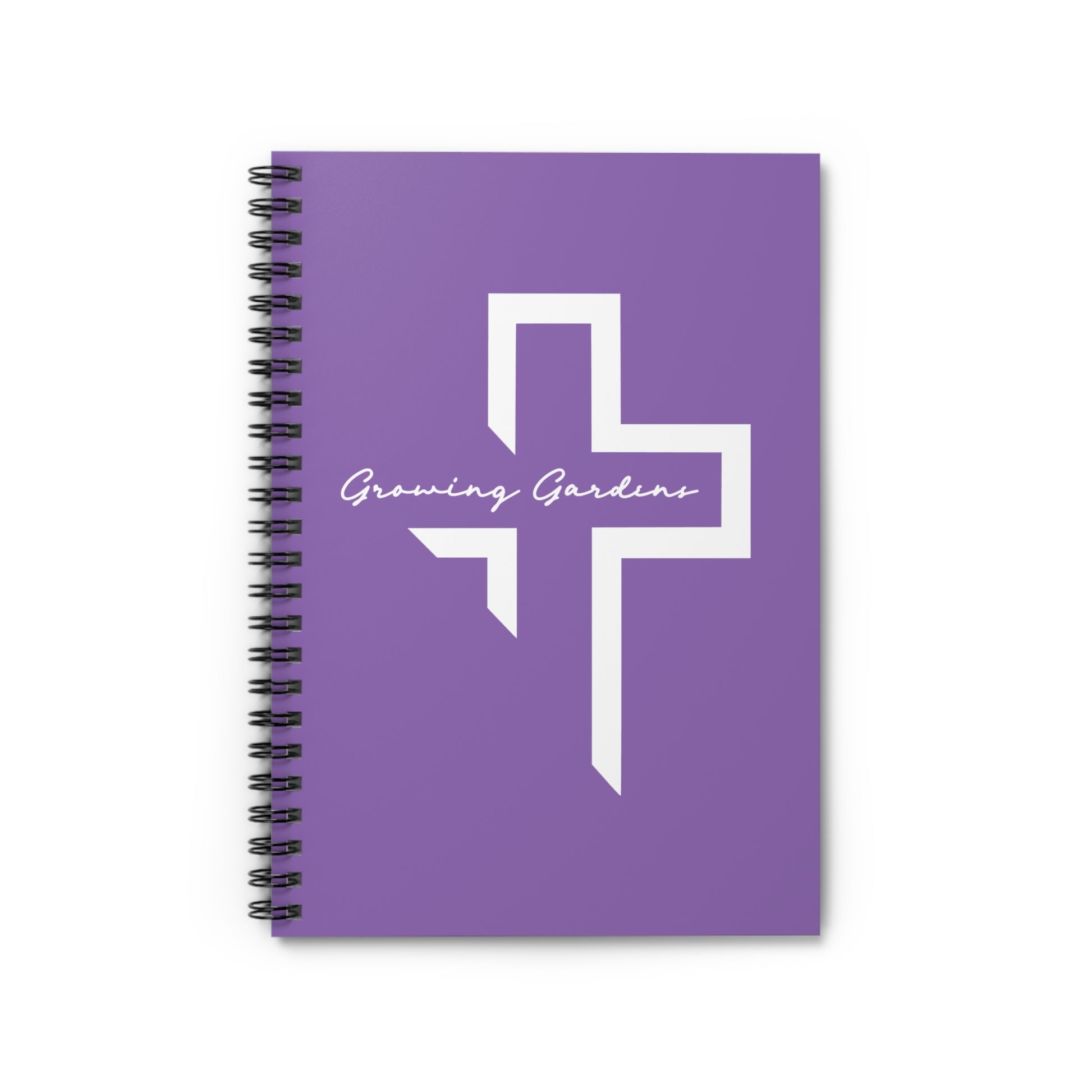 GG Cross Spiral Notebook – White on Purple