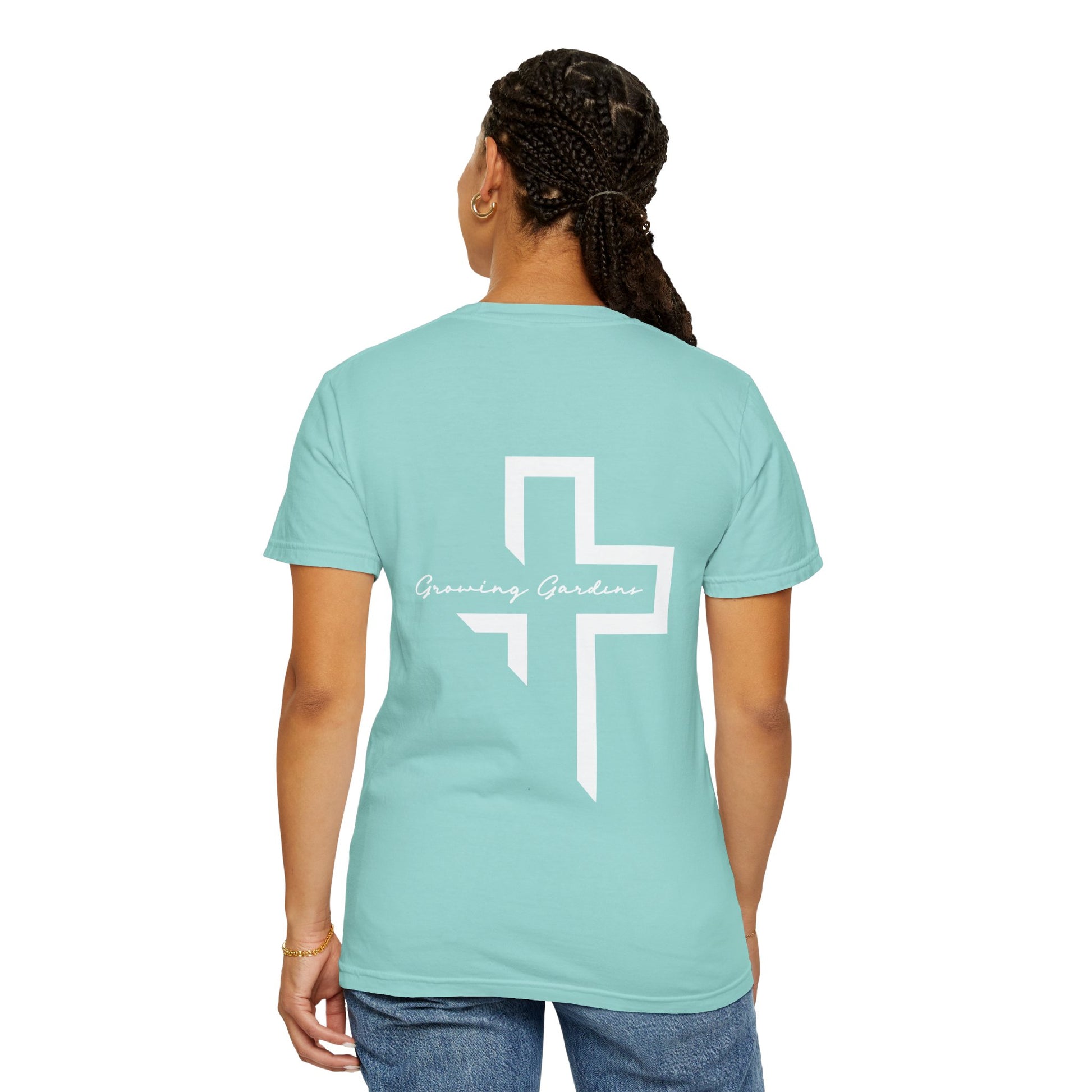 GG Script Tee with Cross - Chalky Mint