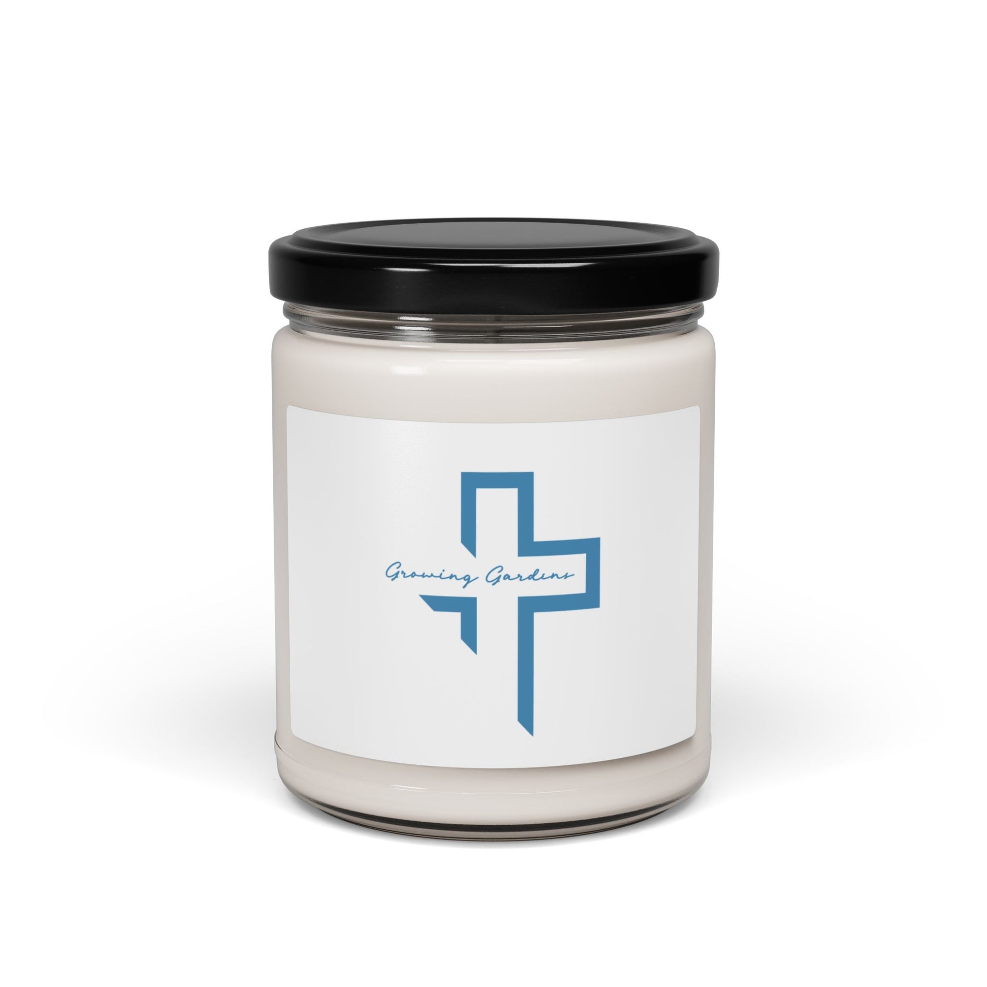 GG Cross Design Candle - Light Blue