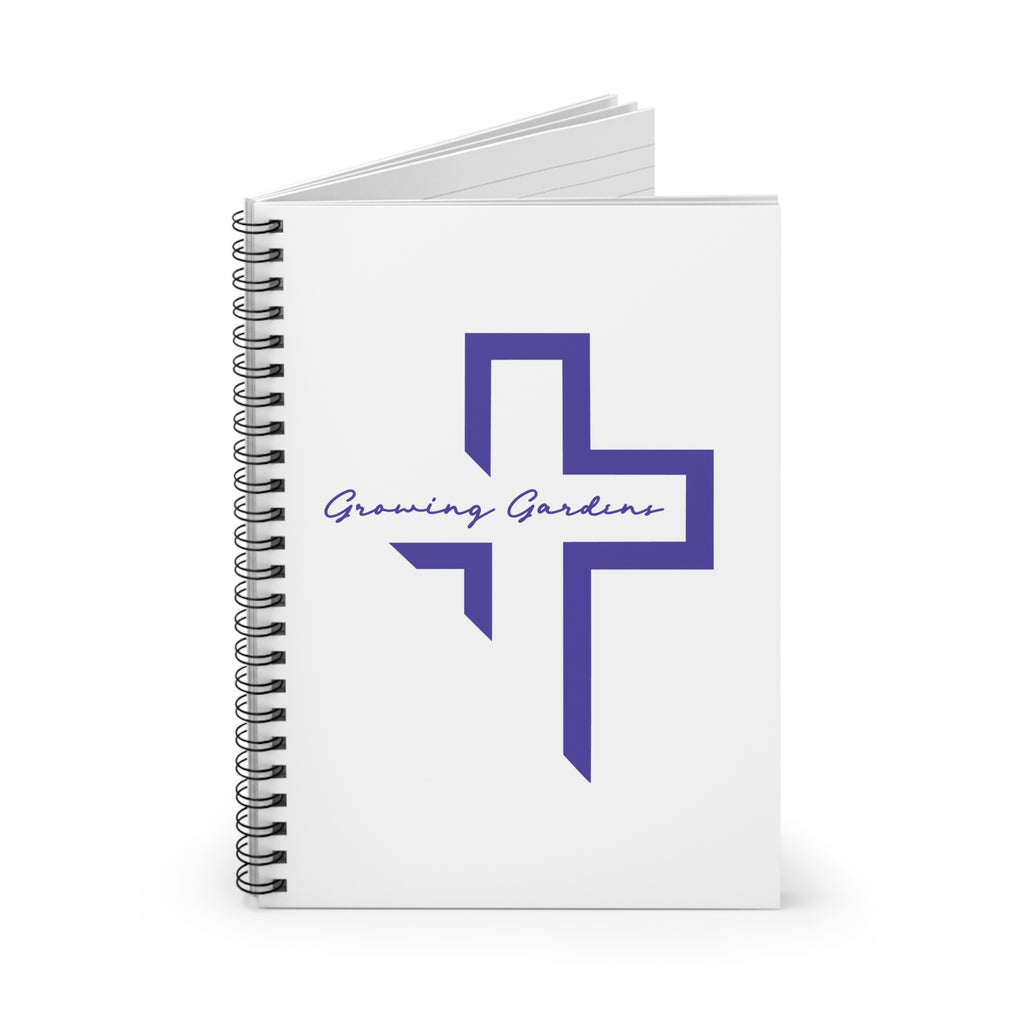 White Spiral Notebook with Blue Cross