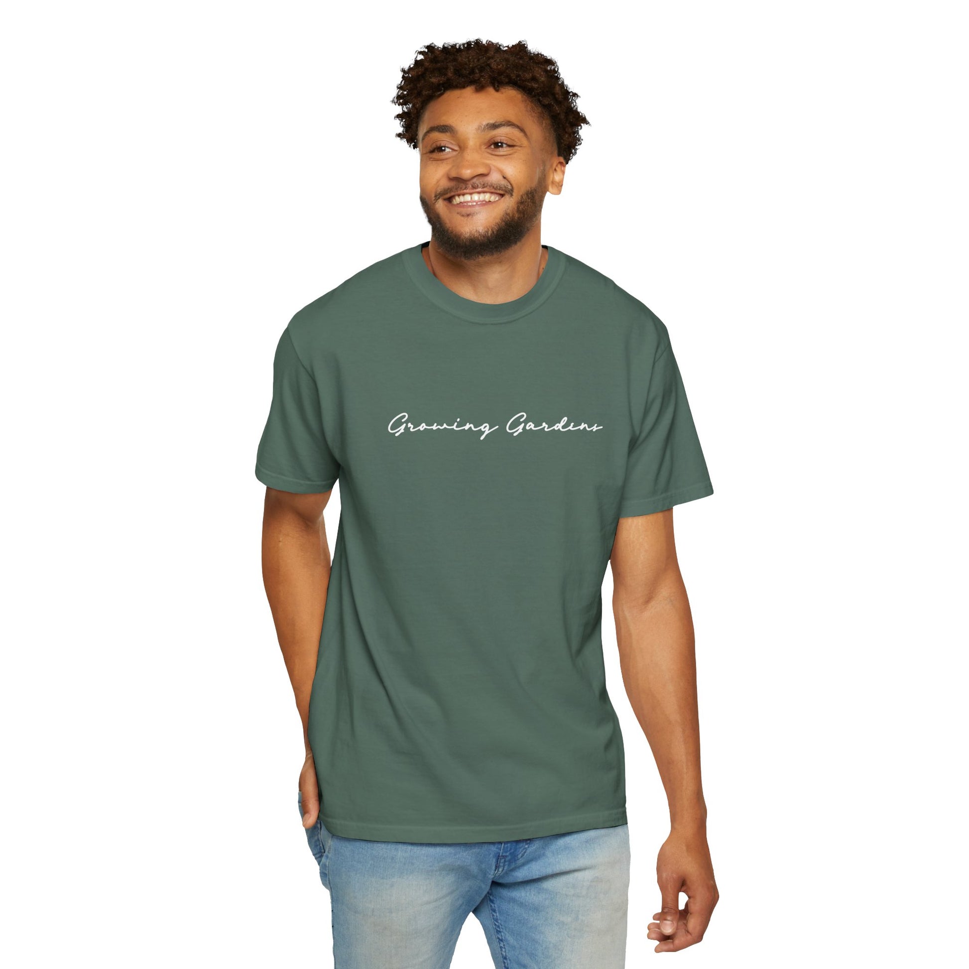 GG Script Tee with Cross - Blue Spruce