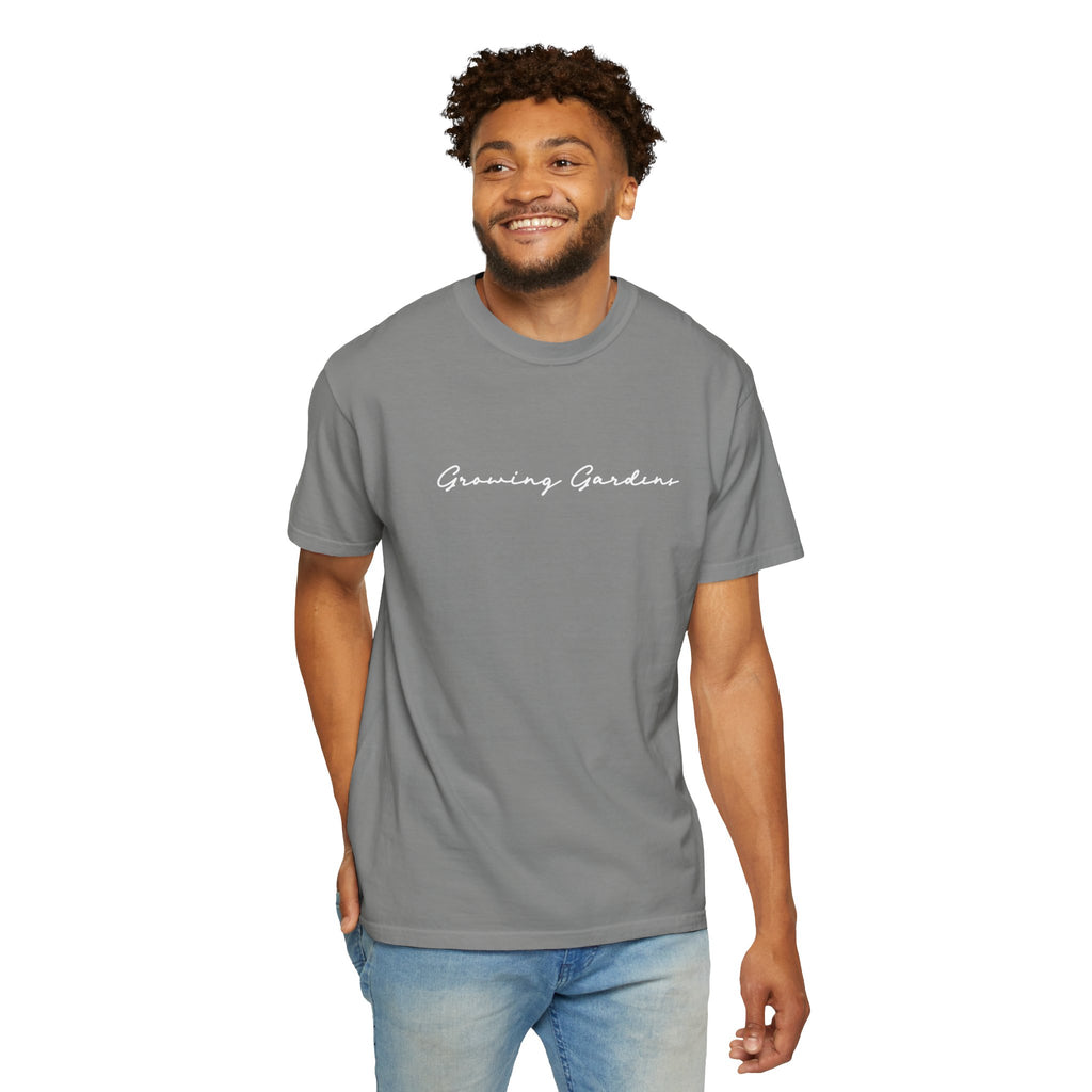 GG Script Tee with Cross - Granite