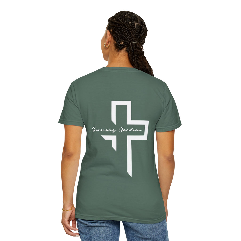 GG Script Tee with Cross - Blue Spruce