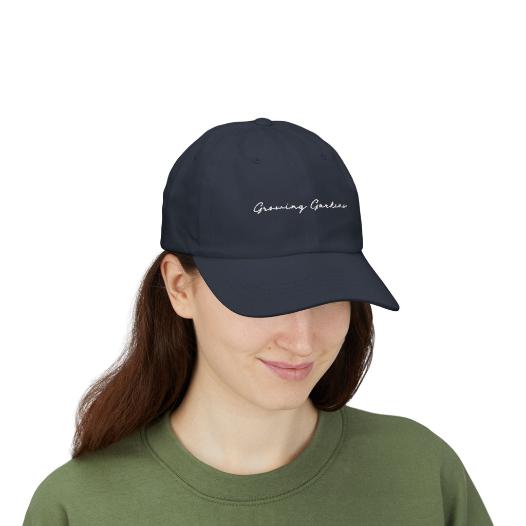 GG Script Classic Dad Cap - White on Navy