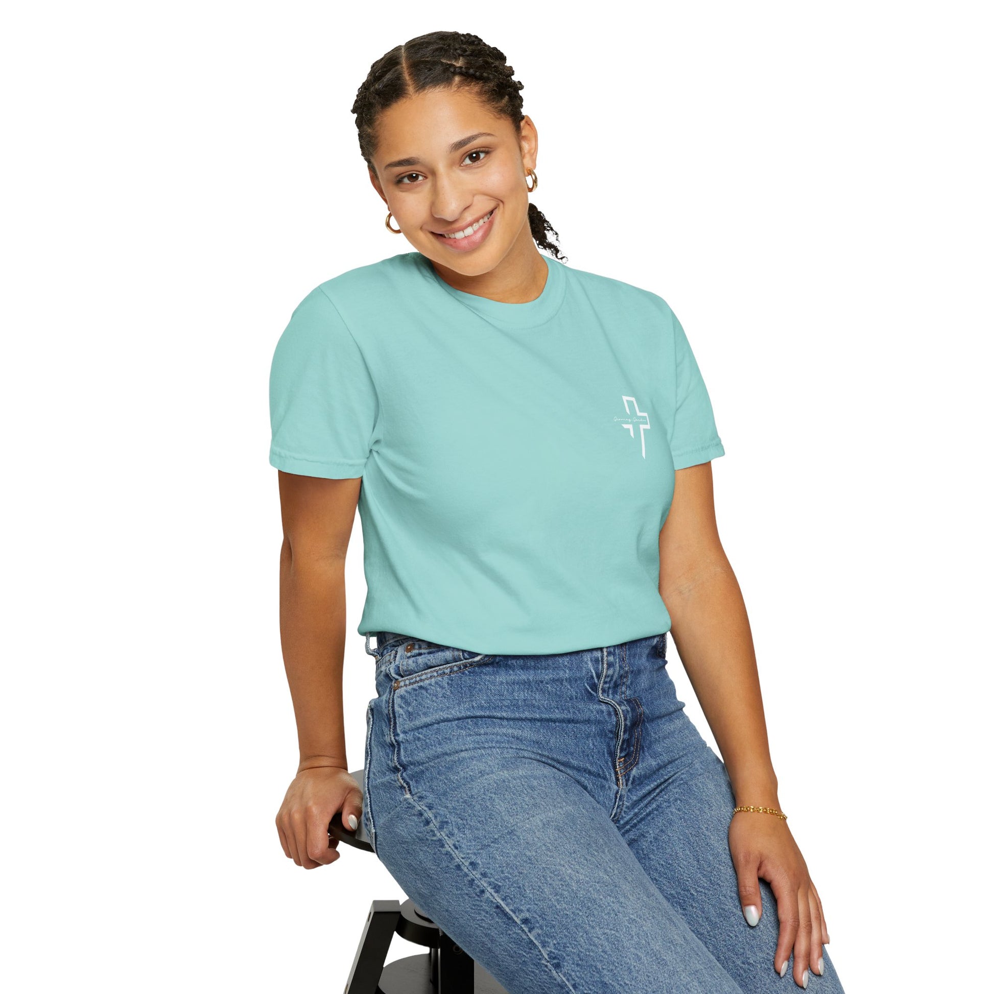 Quarter Chest GG Cross Tee - Chalky Mint