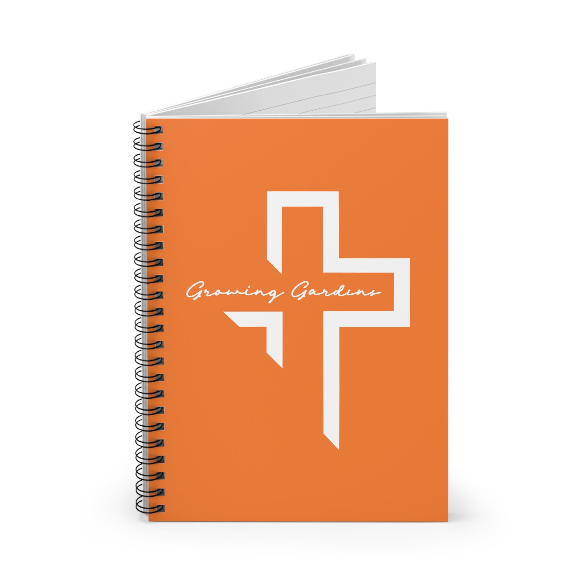 GG Cross Spiral Notebook – White on Orange