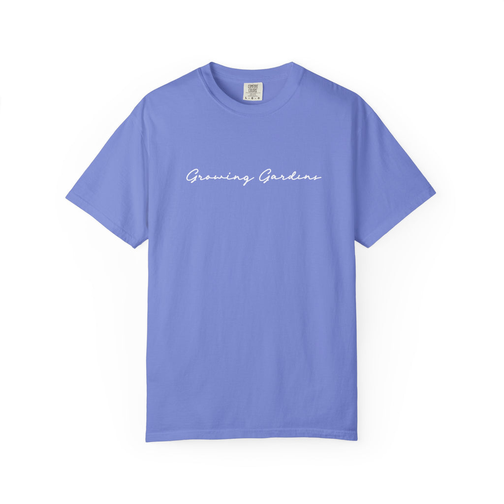 GG Script Tee with Cross - Bay Blue